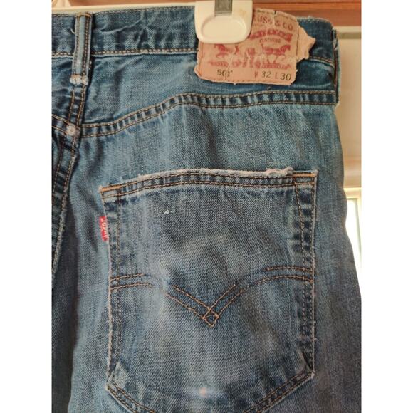 Levi's 501 Naturally Distressed Jeans Size 32 X 30 Men's made in Haiti - Picture 12 of 12